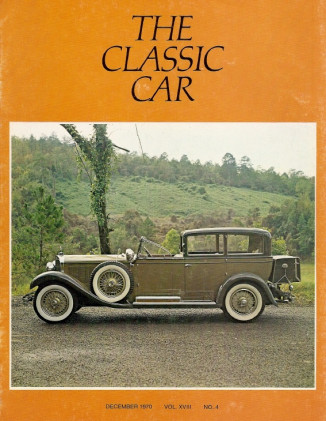 THE CLASSIC CAR 1970 DEC - MERCEDES CLASSICS, MERCEDES K, PALAMENTO,PUGET SOUND